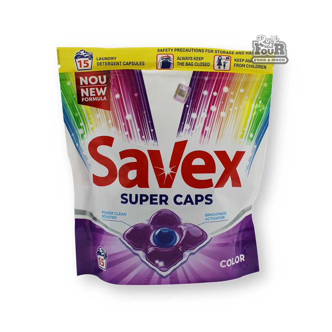 Լվացքի պարկուճներ «Savex Super Caps color» 15հատ 285գ